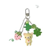 Pingente De Trevo De Quatro Folhas Com Tema De Verão, Urso Japonês Artesanal, Corrente Para Celular - NONE