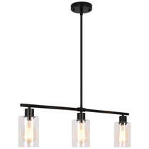 Pingente de vidro preto Kitchen Island Light TYNEWRGY de 3 luzes Pingente de vidro preto Kitchen Island Light TYNEWRGY de 3 luzes
