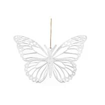 Pingente decorativo borboleta vazada prata 10cm
