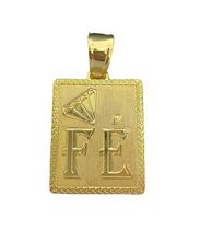 Pingente Diamante Fé Gg - Banhado A Ouro 18K
