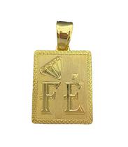 Pingente diamante fé gg - banhado a ouro 18k