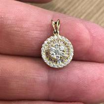 Pingente Diamantes Naturais Pizza 11 milímetros em Ouro amarelo 18K