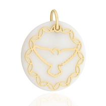 Pingente Divino Espírito Santo Em Ouro 18k Madrepérola 20mm Pingente Divino Espírito Santo Em Ouro 18k Madrepérola 20mm