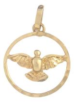 Pingente Divino Espírito Santo Redondo Ouro 18k 750 Garantia