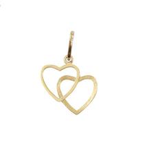 Pingente Dois Corações Ouro 18 k Peso 0.50 Grama 12 mm Pingente Dois Corações Ouro 18 k Peso 0.50 Grama 12 mm