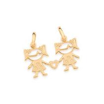 Pingente duas meninas e coração vazado banhado a ouro 18k Cód. 5426450000 Pingente duas meninas e coração vazado banhado a ouro 18k Cód. 5426450000