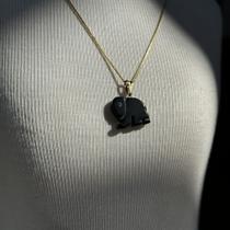 Pingente elefante (ouro)- ônix Pingente elefante (ouro)- ônix
