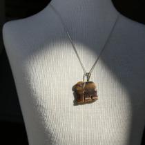 Pingente elefante (prata)- olho de tigre Pingente elefante (prata)- olho de tigre