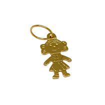 Pingente Em Ouro 18k 750 Boneco Menina