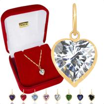 Pingente em Ouro 18k 750 com pedra Coração de zircônia de 6mm Pingente em Ouro 18k 750 com pedra Coração de zircônia de 6mm