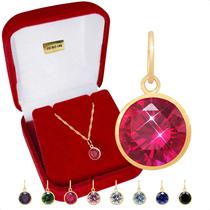 Pingente em Ouro 18k 750 Ponto De Luz 6mm