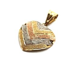 Pingente em ouro 18k coração tricolor V