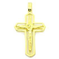 Pingente Em Ouro 18K Crucifixo 18Mm Diâmetro P030