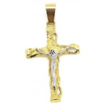 Pingente em Ouro 18K Crucifixo com Cristo G - Elegancy Joias