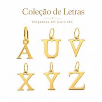 Pingente em Ouro 18K Letra Pequena - Joia Elegante