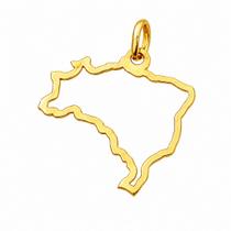 Pingente em Ouro 18k Mapa do Brasil Vazado - Joia Exclusiva Pingente em Ouro 18k Mapa do Brasil Vazado - Joia Exclusiva
