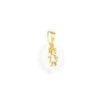 Pingente em Ouro 18k Menina com Cristal - AU3801