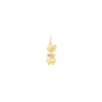 Pingente em Ouro 18K Menina com Diamantes - AU12991