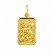 Pingente em Ouro 18k São Jorge Retangular - Joia Exclusiva Pingente em Ouro 18k São Jorge Retangular - Joia Exclusiva