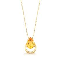 Pingente em Ouro Amarelo com Diamante e Citrino Monte Carlo