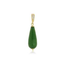 Pingente Em Pedra Jade Verde - Ouro Amarelo