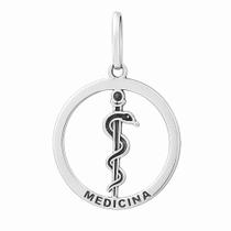 Pingente em Prata 925 Medicina - Joia com Certificado de Garantia