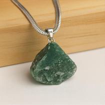 Pingente em prata 950 com quartzo verde-saúde - tam médio 2,0 a 3,0 cm