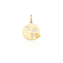 Pingente Emoji Beijo De Coração Ouro 10k Pingente Emoji Beijo De Coração Ouro 10k