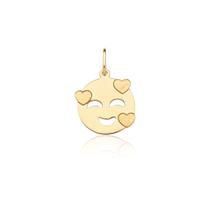 Pingente Emoji Do Amor Corações Ouro 10k