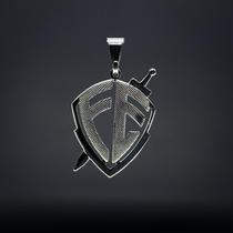 Pingente Escudo da Fé Amuleto Prata Elegante Berloque Lindo