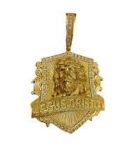 Pingente Escudo Face De Cristo Banhado a Ouro 18k