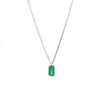 Pingente esmeralda natural nova era retangular 1.08cts prata de lei 925 - 42511 65u