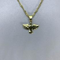 Pingente Espirito Santo + Corrente Singapura 45CM 1.7MM BANHADA A OURO 18K Pingente Espirito Santo + Corrente Singapura 45CM 1.7MM BANHADA A OURO 18K