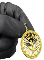 Pingente Espírito Santo Pedra ul Banhado Ouro 18K