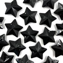 Pingente Estrela 50mm Acrílico Preto 5pçs Artesanato Biju Pingente Estrela 50mm Acrílico Preto 5pçs Artesanato Biju