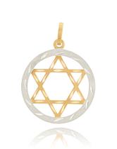 Pingente Estrela de Davi 2 Cores em Ouro 18K