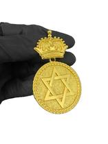 Pingente Estrela De Davi Coroa (G) - Banhado A Ouro 18K