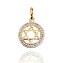 Pingente Estrela de Davi Em Ouro 18k Mini 2 Cores 11mm
