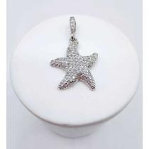 Pingente estrela do mar cravejado mm zircônia banhado a rhod