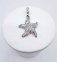 Pingente estrela do mar cravejado mm zircônia banhado a rhod Pingente estrela do mar cravejado mm zircônia banhado a rhod