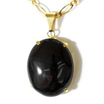Pingente Extra Cabochão de Pedra Ônix Preto com Montagem em Garra Dourada - Pacote com 5 Unidades Pingente Extra Cabochão de Pedra Ônix Preto com Montagem em Garra Dourada - Pacote com 5 Unidades