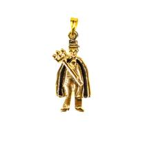 Pingente Exu Capa Preta 3 cm Metal Banhado Dourado