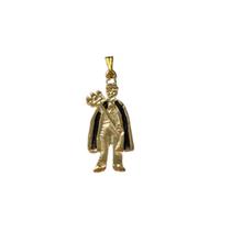 Pingente Exu Capa Preta 3 cm Metal Banhado Dourado
