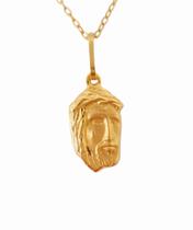 PINGENTE FACE CRISTO EM OURO 18K (cod50y)