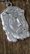 Pingente Face Cristo Prata Pura 925