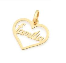 Pingente Familia Ouro 18 k Peso 2.00 Gramas 22 mm