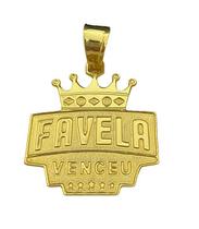 Pingente Favela Venceu Gg - Banhado A Ouro 18K