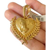 Pingente Fé Coração - Banhado A Ouro 18K