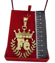 Pingente Fé Coroa - Banhado a ouro 18k