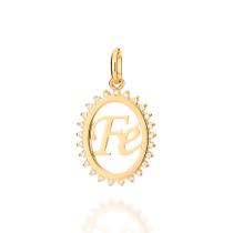 Pingente fé folheado a ouro BRANCO 542660 Rommanel